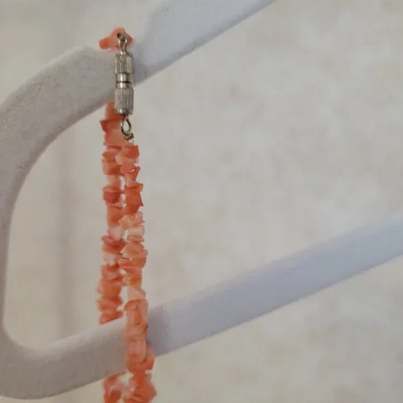 Coral Necklace Orange Choker Vintage - Picture 10 of 12